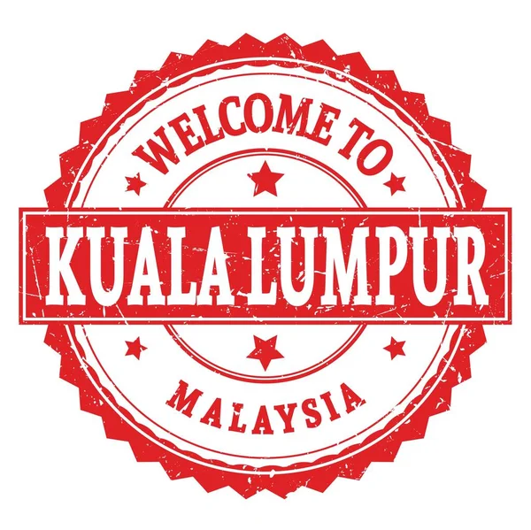 Welcome Kuala Lumpur Malaysia Words Written Red Zig Zag Stamp — Stock Photo, Image