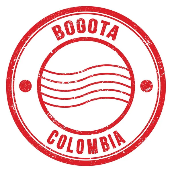 BOGOTA - KOLOMBIA, kırmızı yuvarlak posta damgası üzerine yazılmış kelimeler