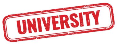Kırmızı grungy dikdörtgen damgalı ÜNİVERSITY metin.