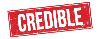 Kırmızı grungy dikdörtgen damga işareti üzerinde CREDIBLE metin.