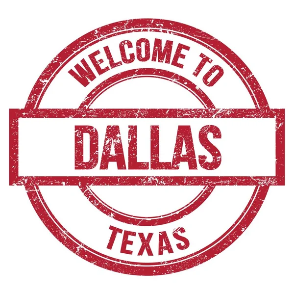 Welcome Dallas Texas Words Written Red Simple Stamp — Stock Photo, Image