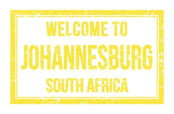 Bienvenue Johannesburg Afrique Sud Mots Écrits Sur Timbre Poste Rectangle — Photo