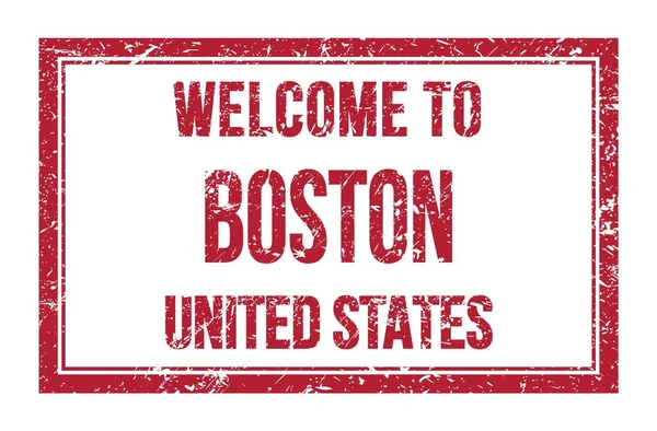 Welcome Boston United States ยนบนส เหล ยมผ แดง — ภาพถ่ายสต็อก