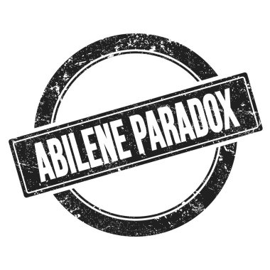 ABILENE PARADOX 'un siyah, pasaklı, eski pullu metni.