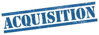Mavi grungy dikdörtgen vintage damga üzerinde ACQUISION metin.
