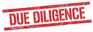Kırmızı grungy dikdörtgen damga işareti üzerinde DEE DILIGENCE metin.