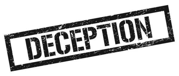 Deception Siyah Grungy Dikdörtgen Mühür Işareti — Stok fotoğraf
