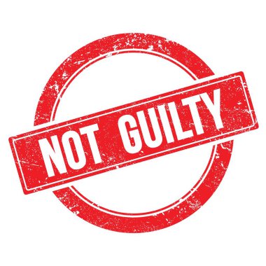 Kırmızı grungy yuvarlak vintage pul üzerinde GUILTY metin değil.