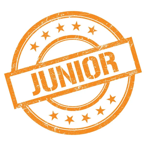 Junior Text Written Orange Vintage Rubber Stamp — 图库照片