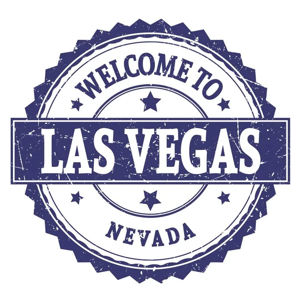 Willkommen Las Vegas Nevada Worte Auf Blauer Rundem Zick Zack — Stockfoto