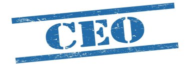 CEO mavi grungy vintage kauçuk damga üzerine metin.
