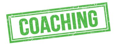 Yeşil grungy vintage dikdörtgen damgalı COACHING metin.