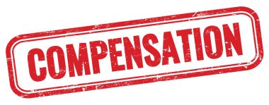 Kırmızı grungy vintage dikdörtgen damgalı COMPENSATION metin.