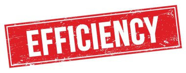 Kırmızı grungy dikdörtgen damga işareti üzerinde EFFICIENCY metin.