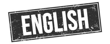 Siyah grungy dikdörtgen damga işareti üzerinde ENGLISH metin.