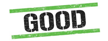 Siyah yeşil çizgiler üzerinde iyi metin damgası işareti.