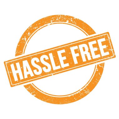 Turuncu grungy yuvarlak vintage pullu HASSLE özgür metin.