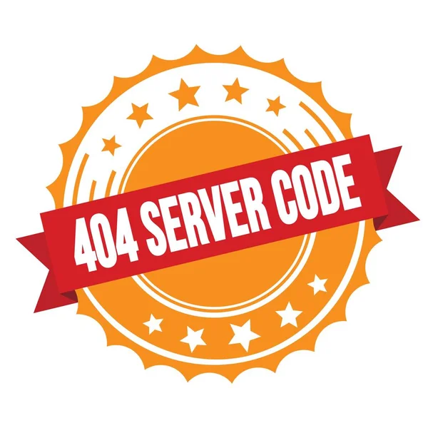 404 Server Code Text Red Orange Ribbon Badge Stamp — Stock Photo, Image