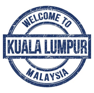 KUALA LUMPUR 'a Hoşgeldiniz - MALAYSIA, mavi yuvarlak pulla yazılmış kelimeler