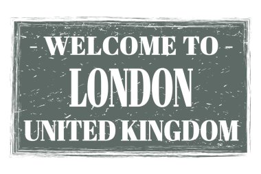 Gri dikdörtgen posta pulu üzerine yazılan UNITED KINGDOM 'a Hoşgeldiniz.