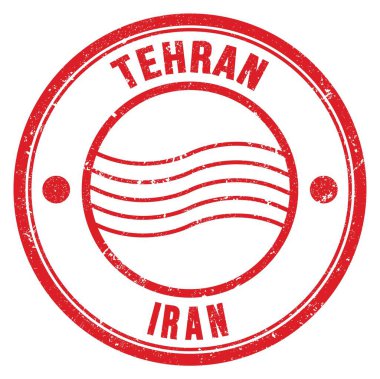 TEHRAN - İranca, kırmızı yuvarlak posta pulu üzerine yazılmış kelimeler