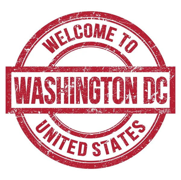 Welcome Washington United States Words Written Red Simple Stamp — Stock Photo, Image