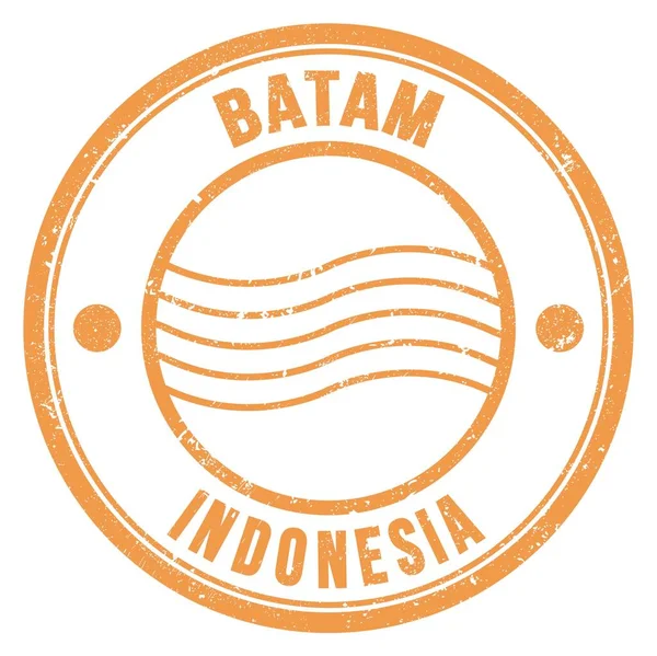 Batam Indonesien Ord Skrivna Brun Rund Poststämpel — Stockfoto