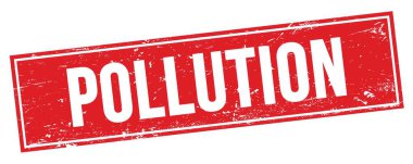 Kırmızı grungy dikdörtgen damga işareti üzerinde POLUTION metin.