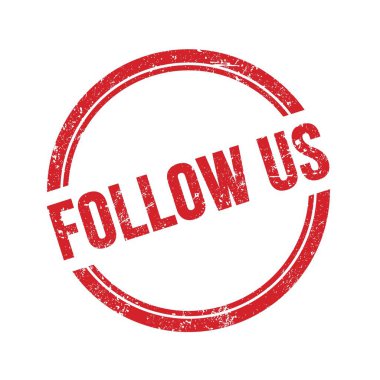 FOLLOW ABD metin kırmızı grungy vintage yuvarlak pul üzerine yazılmış.