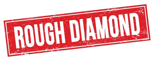 Rough Diamond Tekst Czerwonym Prostokącie Grungy Znak Znaczka — Zdjęcie stockowe