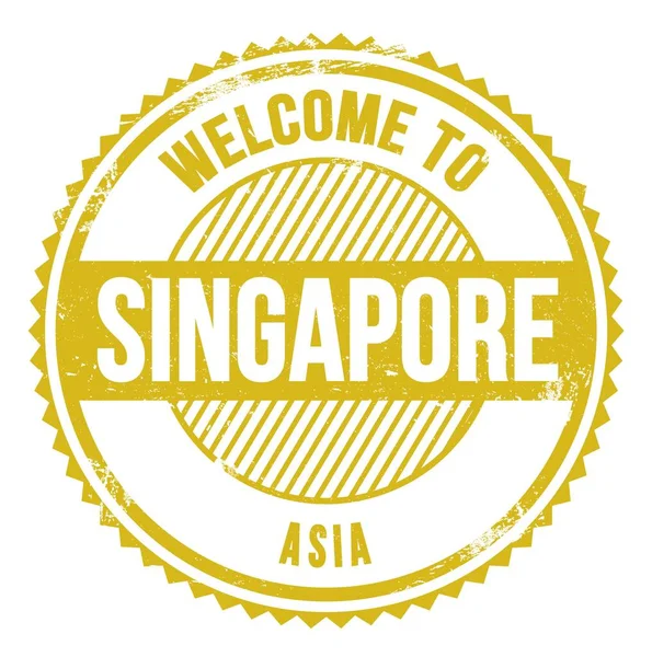 Bem Vindo Cingapore Ásia Palavras Escritas Ziguezague Amarelo — Fotografia de Stock