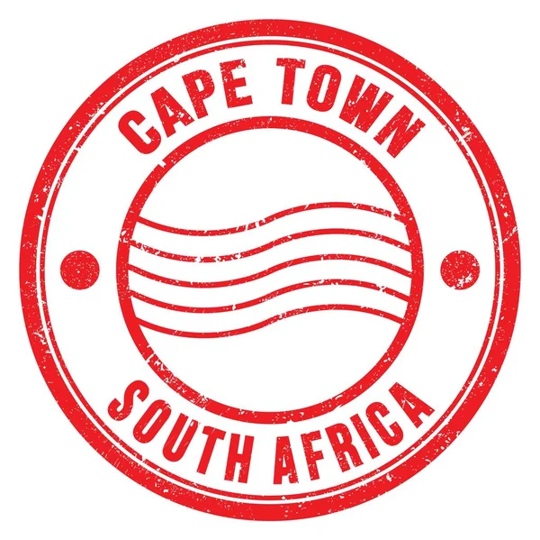 Cape Town Sudáfrica Palabras Escritas Rojo Redondo Sello Postal —  Fotos de Stock