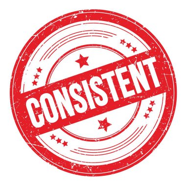 Kırmızı yuvarlak grungy desen damgası üzerine tutarlı metin.