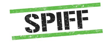 SPIFF metin üzerinde siyah yeşil grungy satır işareti.