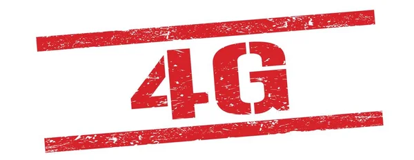 4G红色黑色矩形邮票标志文字 — 图库照片