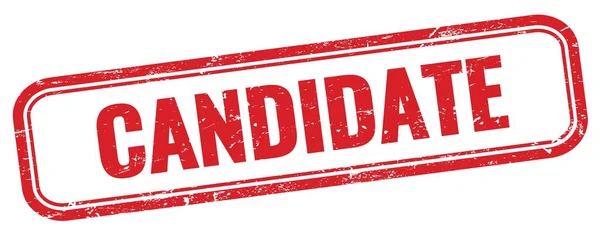 Candidate Text Red Grungy Rectangle Stamp — Stock Photo, Image