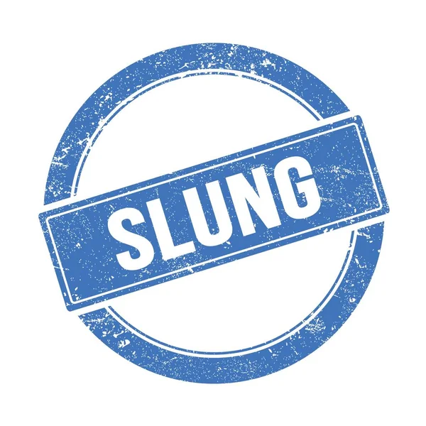 Slung Text Blå Grungy Runda Vintage Stämpel — Stockfoto