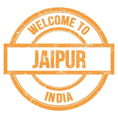 JAIPUR 'a Hoşgeldiniz - INDIA, basit turuncu pulla yazılmış kelimeler