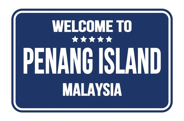 Bienvenidos Isla Penang Malasia Azul Rectángulo Sello Calle —  Fotos de Stock