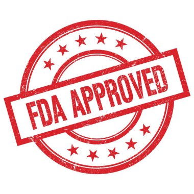 FDA Kauçuk damgalı kırmızı yuvarlak bir metin onayladı.