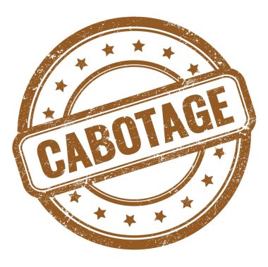 Kahverengi grungy vintage yuvarlak kauçuk damga üzerine CABOTAGE metin.