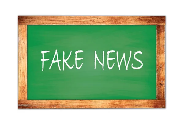 Fake News Text Geschrieben Auf Grünem Holzrahmen Schultafel — Stockfoto