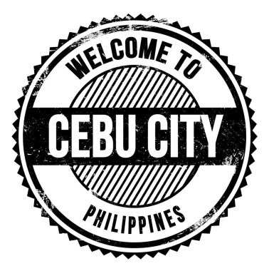 CEBU CITY 'e Hoşgeldiniz - FİLİPİNLER, siyah zig zag pulu üzerine yazılmış kelimeler