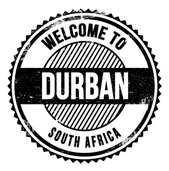 Bienvenue Durban Afrique Sud Mots Écrits Sur Timbre Zig Zag — Photo
