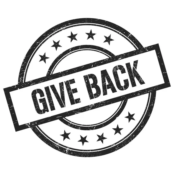 Give Back Text Written Black Vintage Rubber Stamp — Stock Photo, Image