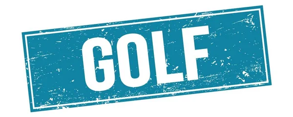 Golf Text Blue Grungy Rectangle Stamp Sign — Stock Photo, Image