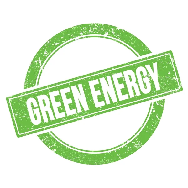 Green Energy Texto Sobre Verde Grungy Ronda Sello Vintage — Foto de Stock