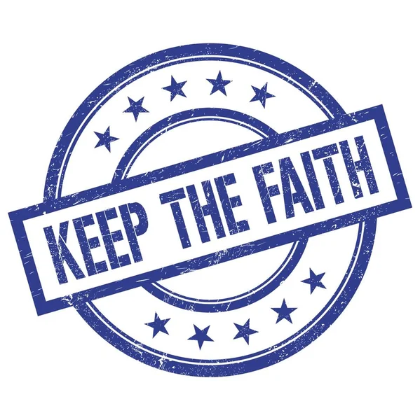 Keep Faith Text Written Blue Vintage Rubber Stamp — Stock fotografie