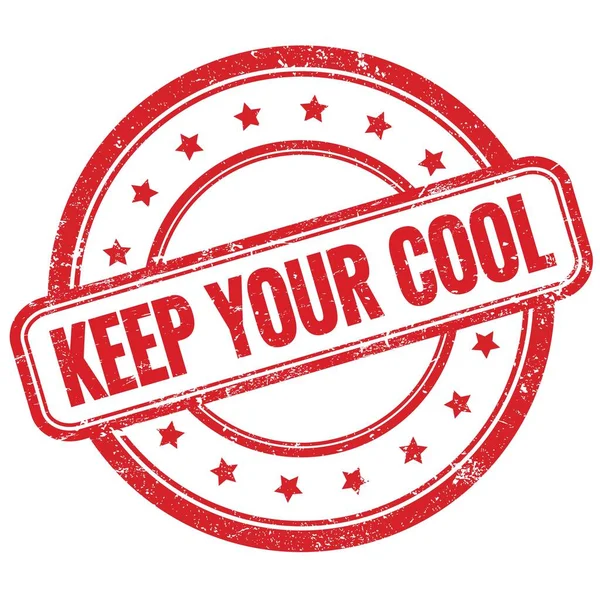 Keep Your Cool Text Red Vintage Grungy Rubber Stamp — Stock Photo, Image