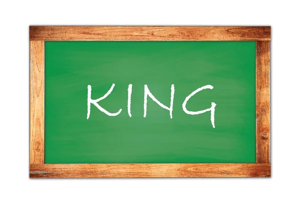 King Texto Escrito Quadro Madeira Verde Escola Quadro Negro — Fotografia de Stock